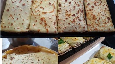 طريقة عمل كريب الدجاج المربعات بالصور وصفة جديدة ولذيذة