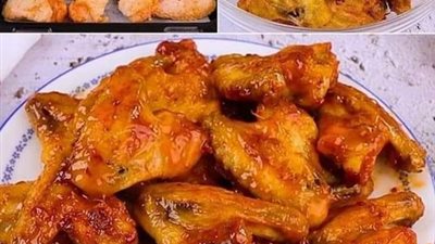 أجنحة الدجاج المشوية بتتبيلة سريعة