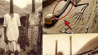 في احدى القرى ولد طفل غريب برقبة طويلة
